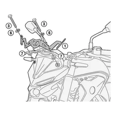 Upevnění štítu KAPPA A2151AK (KAPPA upevnění štítu 4128SK YAMAHA MT-03 321 (20))