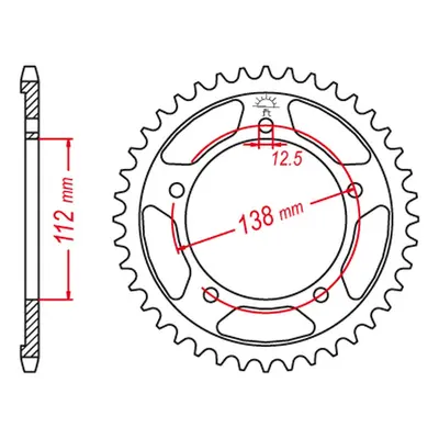 Rozeta JT SPROCKETS JTR1304.47ZBK (435747JTZBK) (JT rozeta 4357 47 (435747JTZBK) barva černá)