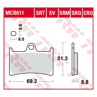 Brzdové destičky TRW LUCAS MCB611TRQ (KH252) (TRW LUCAS brzdové destičky KH252 KH380 sintrované 