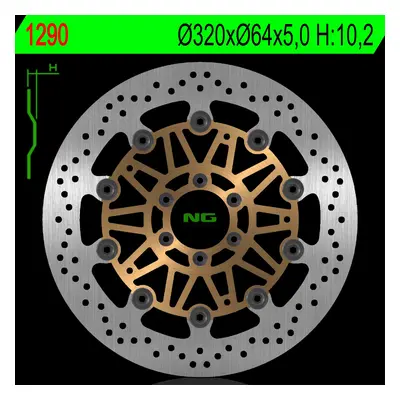 Brzdový kotouč NG Brakes NG1290 (NG brzdový kotouč přední MOTO GUZZI NORGE 1200 06-16 (320X64X5,