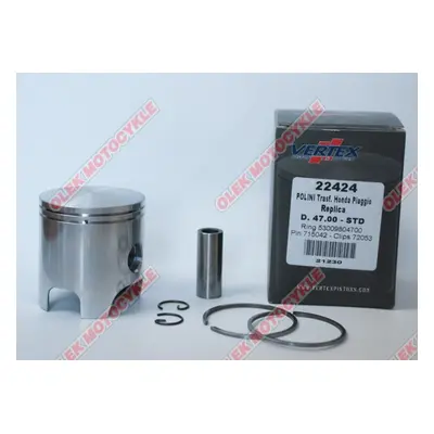 Píst VERTEX 22424080 (VERTEX píst POLINI, HONDA, PIAGGIO 47,75mm čep 12mm (kroužky 53009804780 X