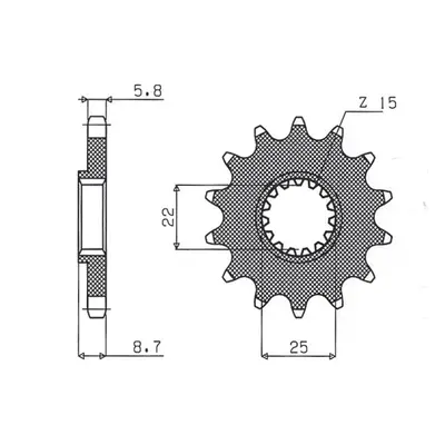 Řetězové kolo přední SUNSTAR SUN35713 (JTF1901.13, 124813JT) (SUNSTAR řetězové kolo přední 1248 