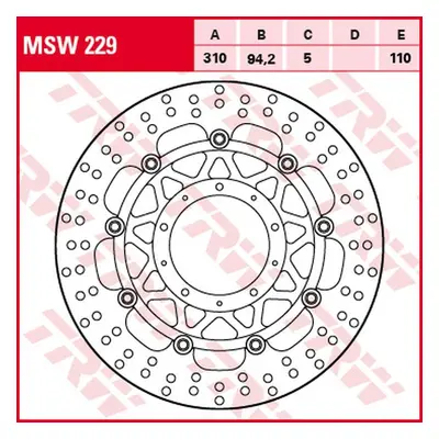 Brzdový kotouč TRW LUCAS přední MSW229 (TRW ZF přední brzdový kotouč HONDA VFR 800F 14-, VFR 800