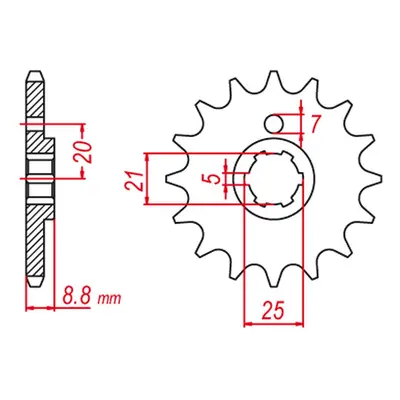 Ozubené kolo přední GROSSKOPF 72515G (JTF507.15, +2) (GROSSKOPF ozubené kolo přední 725 15 (JTF5