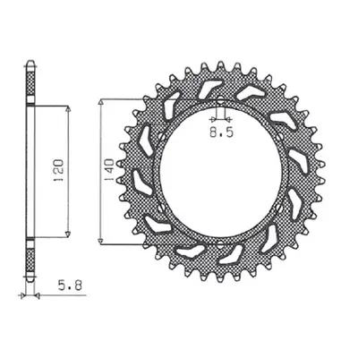 Rozeta SUNSTAR SUN1-3517-44 (JTR260.44, 26044JT) (SUNSTAR rozeta 260 40 (JTR260.44) (26044JT))