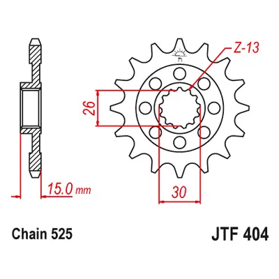 JT Sprockets ozubené kolo JTF404.17 (219817JT) (Přední ozubené kolo JT Sprockets JTF404.17)