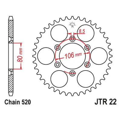 JT Sprockets rozeta JTR22.49 (356049JT) (Zadní ozubené kolo JT Sprockets JTR22.49)