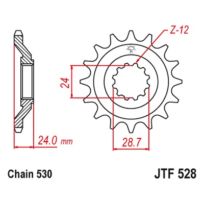 JT Sprockets ozubené kolo JTF528.17 (JTF528.17JT) (Přední ozubené kolo JT Sprockets JTF528.17)