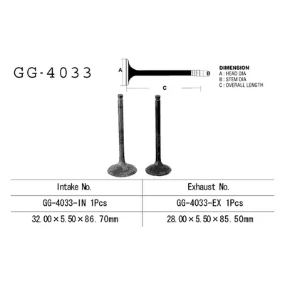 Výfukový ventil VESRAH GG-4033-EX (VESRAH výfukový ventil KAWASAKI KLF 220 88-02 KLF 250 03-11 (