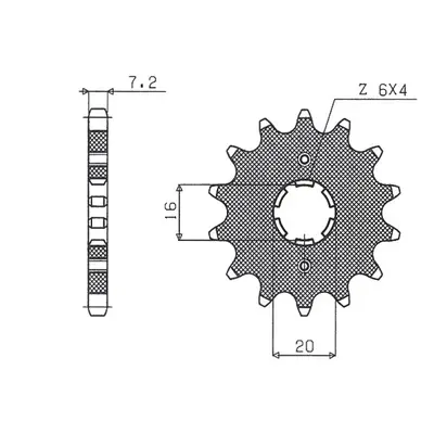 Řetězové kolo přední SUNSTAR SUN22814 (JTF417.14, 51714JT) (SUNSTAR řetězové kolo přední 517 14 