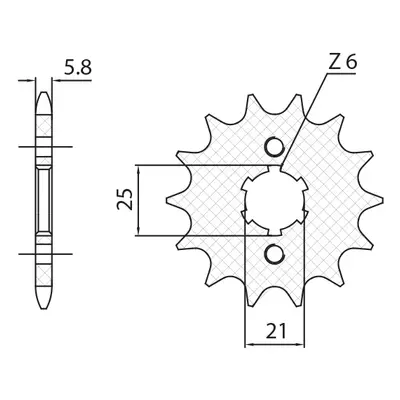 Ozubené kolo přední SUNSTAR SUN3C113 (JTF1573.13, 207613JT) (SUNSTAR ozubené kolo přední 2076 13