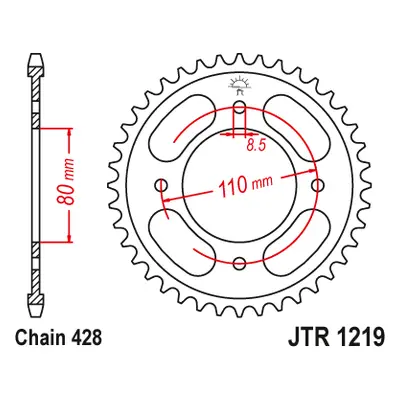 Rozeta JT SPROCKETS JTR1219.41 (459741JT) (JT rozeta 4597 41 (459741JT) 41200-K0N-E00 -)