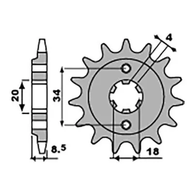 Ozubené kolo přední GROSSKOPF 204614G (204614JT) (GROSSKOPF ozubené kolo přední 2046 14 cm/cmX 2