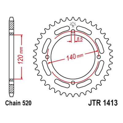 Rozeta JT SPROCKETS JTR1413.39 (ATV, 435439JT) (JT rozeta 4354 39 (ATV) (435439JT))