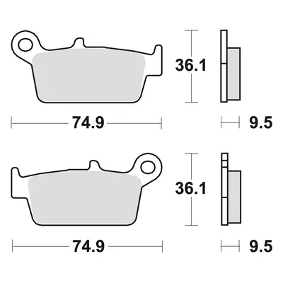 TRW ZF brzdové destičky KH131 organické HONDA CRF 230 08-10, XR 250 88-97, XR 600 91-99, YAMAHA 