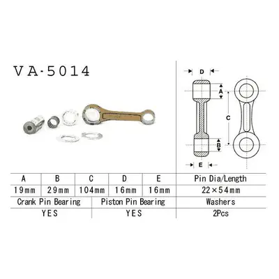 Ojniční sada VESRAH VA-5014 (VESRAH ojniční sada HONDA CR 125 88-07 (VA5014) vyrobeno v Japonsku