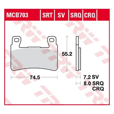 Brzdové destičky TRW LUCAS MCB703CRQ (KH265) (TRW LUCAS ZF brzdové destičky KH265 karbonové závo