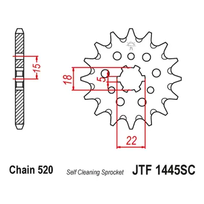 Ozubené kolo přední JT SPROCKETS JTF1445.13SC (42313JT) (JT ozubené kolo přední 423 13 samočistí