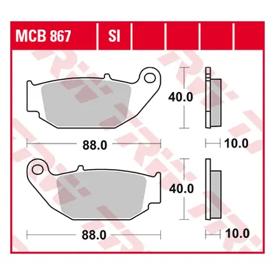 Brzdové destičky TRW LUCAS MCB867SI (KH629) (TRW LUCAS brzdové destičky KH629 sintrované HONDA C