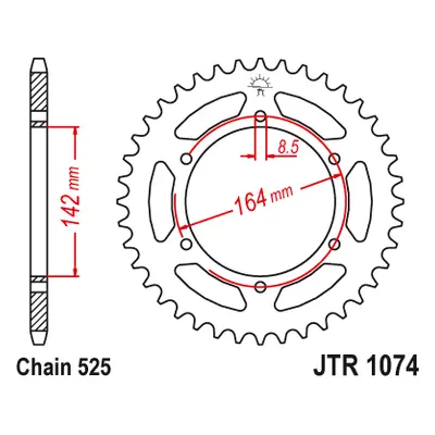 JT Sprockets rozeta JTR1074.44 (458944JT) (Zadní ozubené kolo JT Sprockets JTR1074.44)