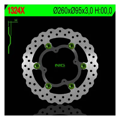 Brzdový kotouč NG Brakes NG1324X (NG brzdový kotouč přední KTM 250/350 FREERIDE 12-15 (plovoucí)