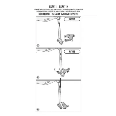 Prodloužení bočního stojanu KAPPA ES7411K (KAPPA prodloužení bočního stojanu DUCATI MULTISTRADA 