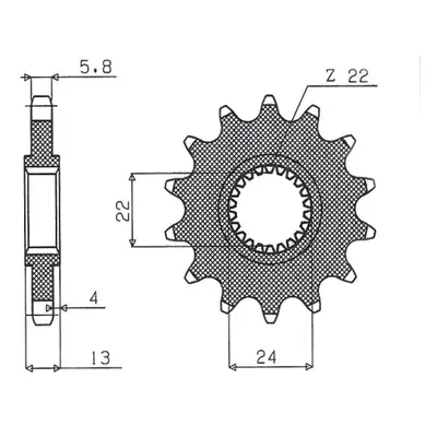 Řetězové kolo přední SUNSTAR SUN37716 (98-00, JTF1126.16, 380016JT) (SUNSTAR řetězové kolo předn