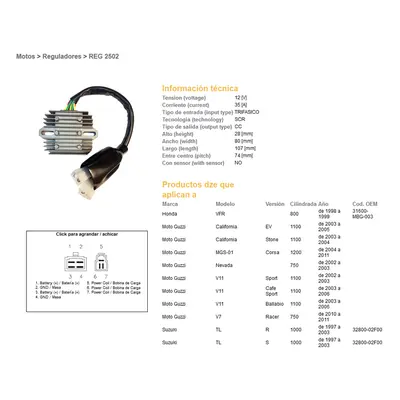 Regulátor napětí DZE ELEKTRYKA 02502-01 (DZE regulátor napětí HONDA VFR 800 98-99 (31600-MBG-003