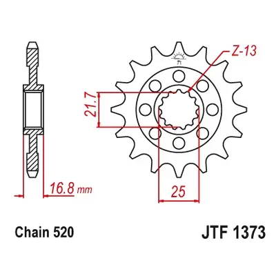 Ozubené kolo přední JT SPROCKETS JTF1373.16RB (JT ozubené kolo přední 2042 16 s gumou (JTF1373.1