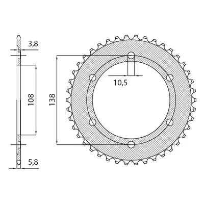 Rozeta SUNSTAR SUN1-3516-38 (JTR1220.38, 468638JT) (SUNSTAR rozeta 4686 38 (JTR1220.38) (468638J