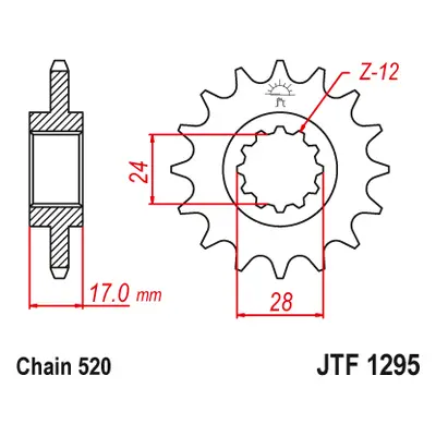 JT Sprockets ozubené kolo JTF1295.15 (295M15JT) (Přední ozubené kolo JT Sprockets JTF1295.15)