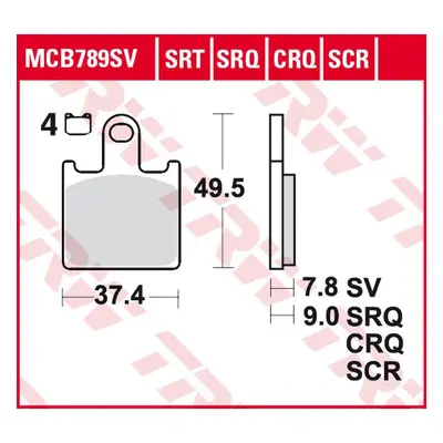 Brzdové destičky TRW LUCAS MCB789CRQ (KH417) (TRW LUCAS ZF brzdové destičky KH417 karbonové závo