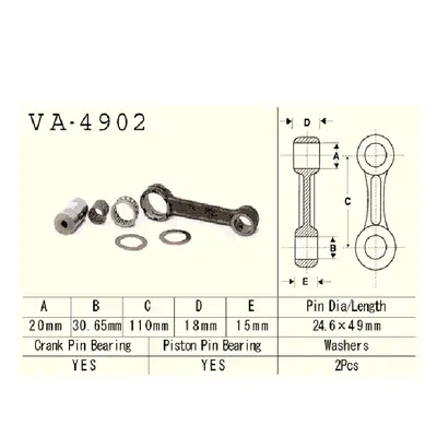 Ojniční sada VESRAH VA-4902 (VESRAH ojniční sada KAWASAKI JS 550 (550 SX) 82-90 (A1,A2,A3,A4,A5,