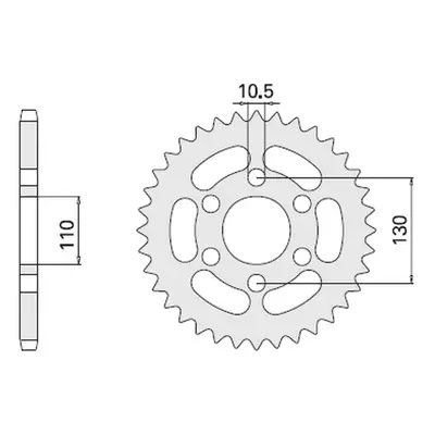 CHT rozeta 504 44 KAWASAKI EL 250 88-96 (486-44) (JTF486.44) (CHT rozeta 504 44 KAWASAKI EL 250 