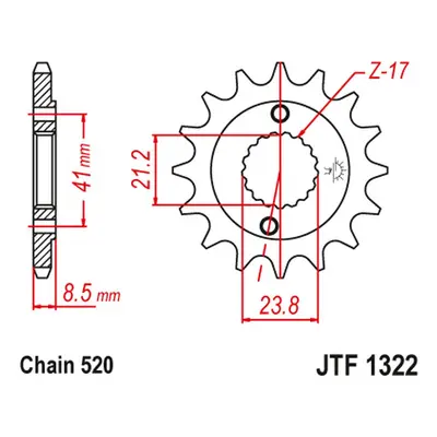 Řetězové kolo přední JT SPROCKETS JTF1322.13 (207113JT) (JT řetězové kolo přední 2071 13 (207113