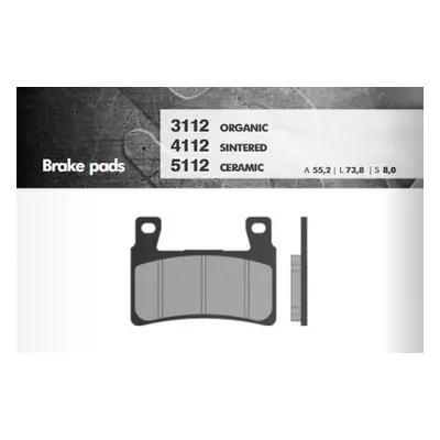 BRENTA brzdové destičky KH265 / KH296 (organické) přední (BR3112) (BRENTA brzdové destičky KH265