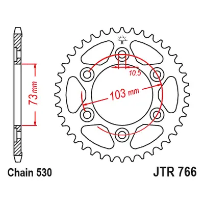 JT Sprockets rozeta JTR766.43 (473243JT) (Zadní ozubené kolo JT Sprockets JTR766.43)