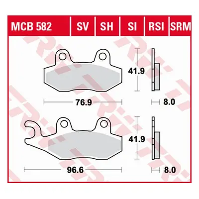 Brzdové destičky TRW LUCAS MCB582SH (KH135) (TRW LUCAS brzdové destičky KH135 KH214 sintrované S