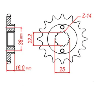 Ozubené kolo přední MTX 10-736-15 (JTF736.15) (MTX PARTS ozubené kolo přední 490 15 (JTF736.15))