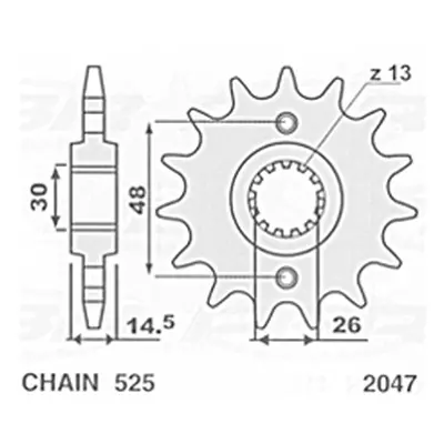 Řetězové kolo přední CHT 204715K (400015K) (CHT řetězové kolo přední 2047 15 (400015K))