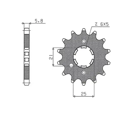 Ozubené kolo přední ( SUNSTAR SUN38115 (JTF736.15, STD.) (SUNSTAR ozubené kolo přední (JTF736.15