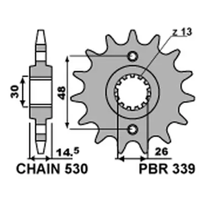 PBR ozubené kolo 339 16 18NC (3391618NC) (Přední ozubené kolo PBR 3391618NC)