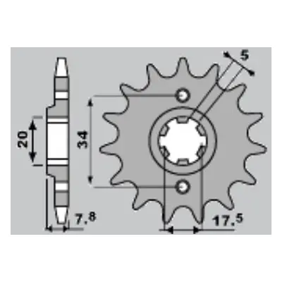 PBR ozubené kolo 279 14 18NC (JTF327.14) (Přední ozubené kolo PBR 279 14 18NC)