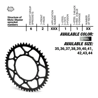 MOTO-MASTER ZĘBATKA TYLNA STALOWA ULTRALIGHT 4644 42 (464442) (ŁAŃC. 415) KOLOR CZARNY (62029114