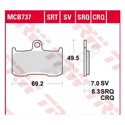 TRW ZF brzdové destičky KH347 sintrované sintrované závodní KAWASAKI s 800 13-17, s 900 17-21, s