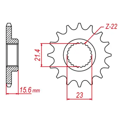 Ozubené kolo přední GROSSKOPF 44115G (JTF577.15RB) (GROSSKOPF ozubené kolo přední 441 15 (JTF577