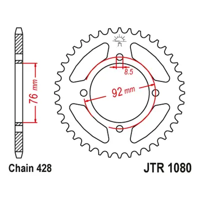 Rozeta JT SPROCKETS JTR1080.39 (JTR1080,39) (JT rozeta THUMPSTAR PIT BIKES ALL 100CC+; X-SPORT P