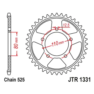 Rozeta JT SPROCKETS JTR1331.42ZBK (435042JTZBK) (JT rozeta 4350 42 (435042JTZBK) barva černá)