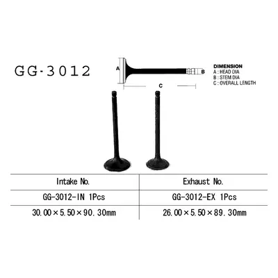 Sací ventil VESRAH GG-3012-IN (VESRAH sací ventil SUZUKI GN 125 82-, DR 125 82-85, FL 125 07-17 