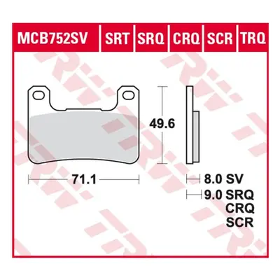 Brzdové destičky TRW LUCAS MCB752TRQ (KH379) (TRW LUCAS LUCAS brzdové destičky KH379 sintrované 